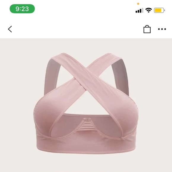 Blush Pink Criss Cross Lingerie Set - Picture 1 of 5